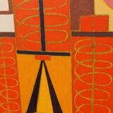 Abstract painting by Franco Balleri 1977 oil on canvas 80x60