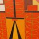Abstract painting by Franco Balleri 1977 oil on canvas 80x60