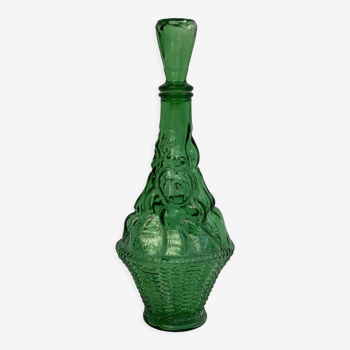 Carafe italienne en verre couleur vert