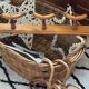 Old rattan and metal basket