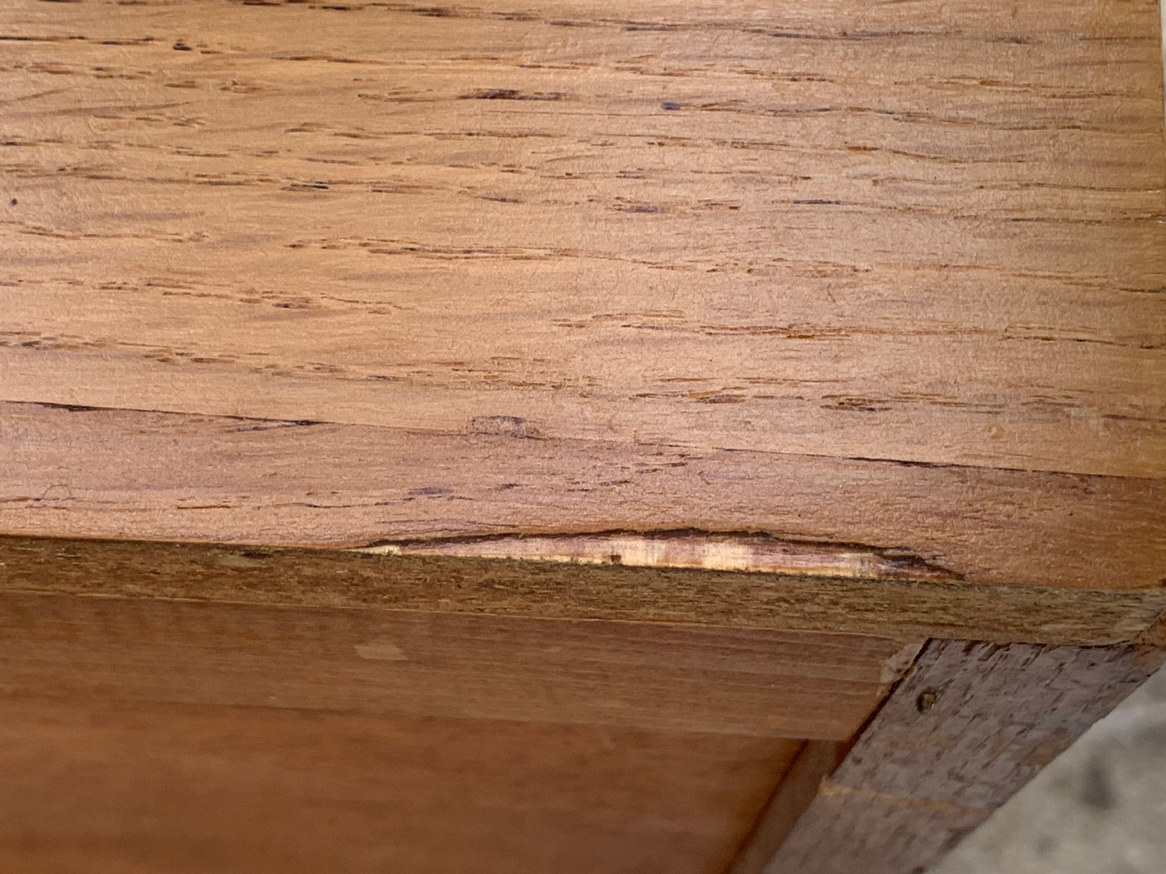 Chest of drawers feet compass raw wood 1950
