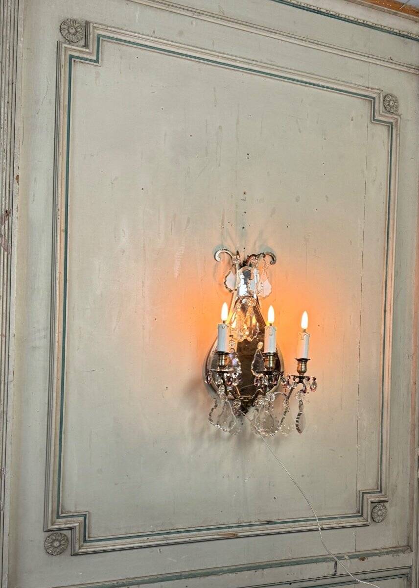 Pair of Lyre Shaped Wall Lights