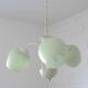 Vintage Elegant Pendant Lamp, Shabby Chic White Chandelier, Mint Green