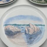 Assiette en porcelaine peint main décor paysage