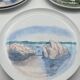 Hand painted porcelain plate with landscape decoration