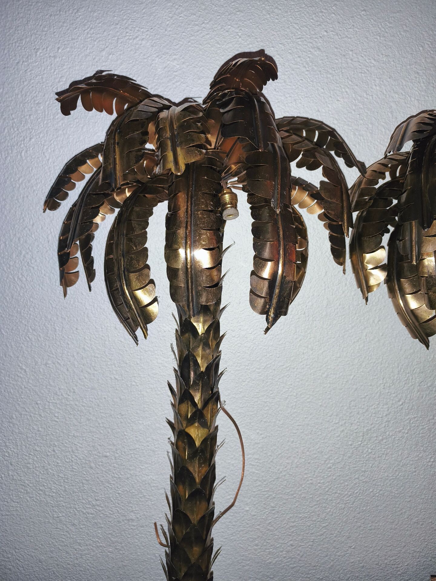 Palm tree brass wall lights