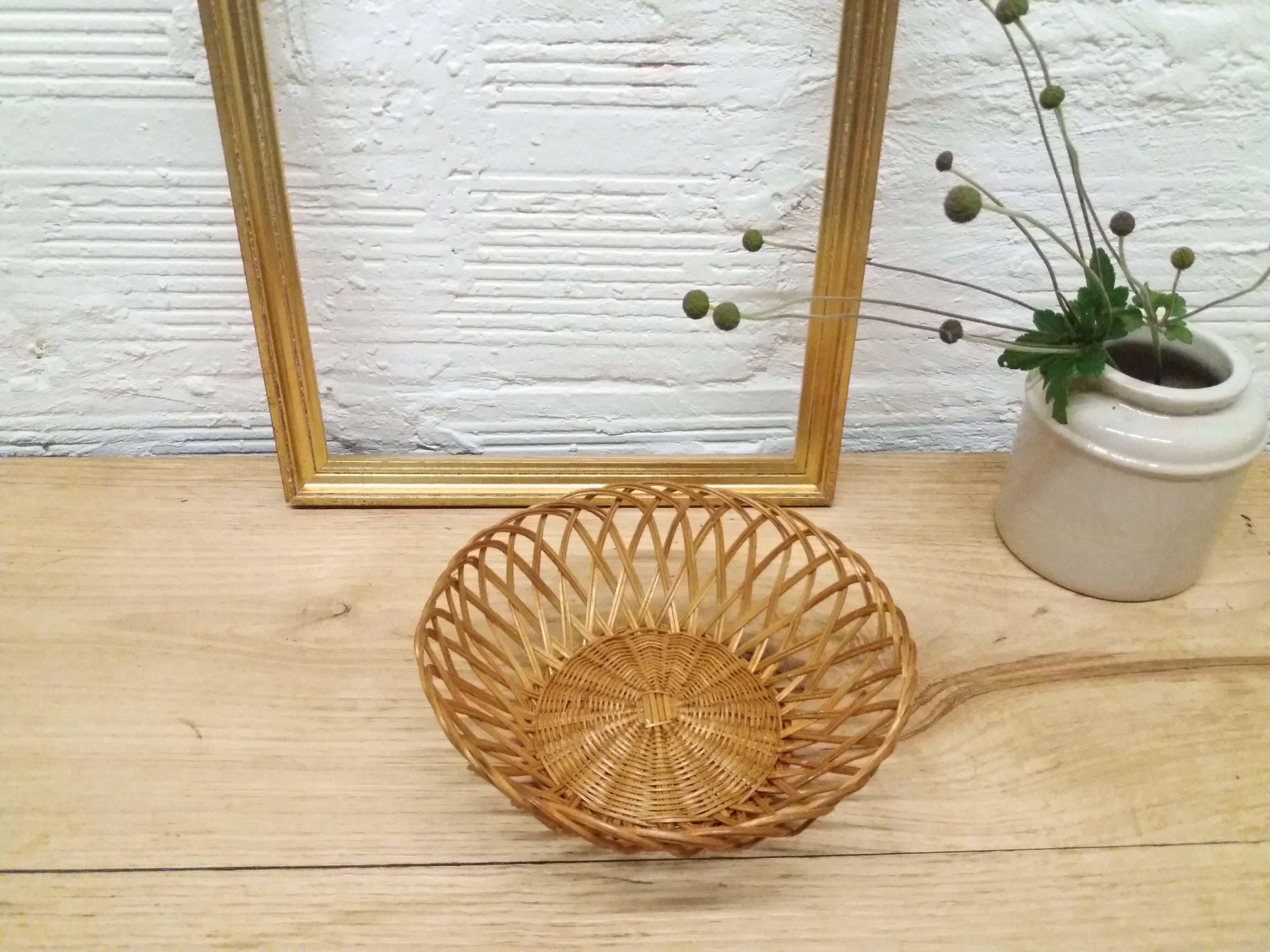 Vintage braided wicker basket