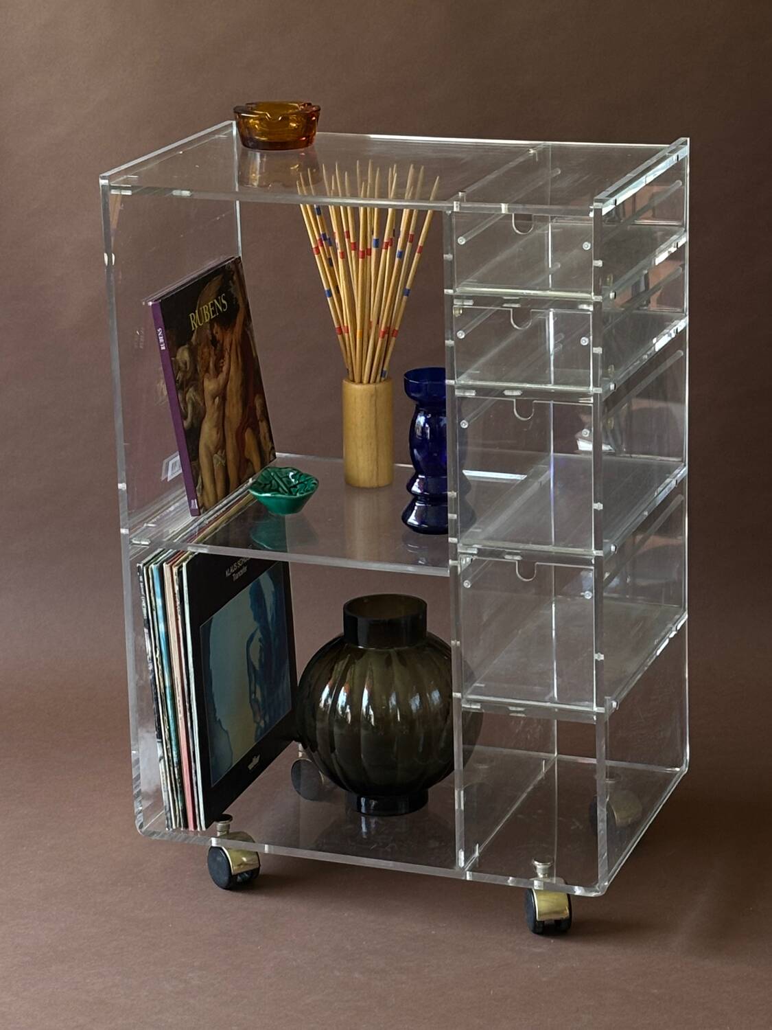 1970s acrylic furniture on wheels