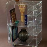 1970s acrylic furniture on wheels