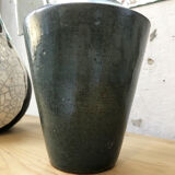 Blue duck speckled ceramic vase