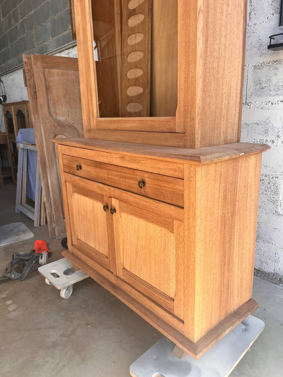 Raw wood gun cabinet
