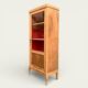 Armoire vitrée vintage bois brut 1950