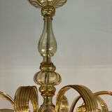 Venetian chandelier in golden murano glass, 8 arms of light