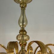 Venetian chandelier in golden murano glass, 8 arms of light