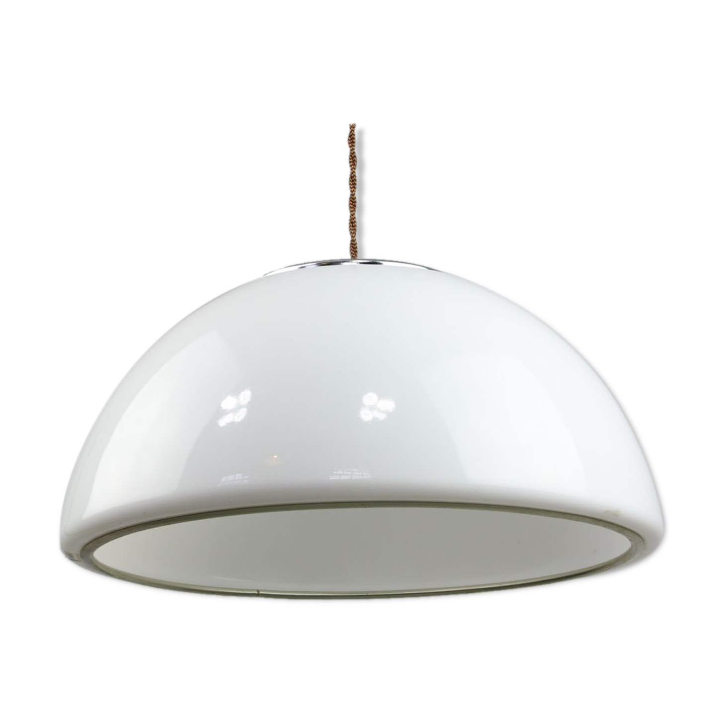 Mid-century Modern White Pendant Lamp from Guzzini, 1960s