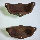 Pair of metal handles "Shell" vintage