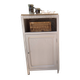 Beautiful art deco jam cupboard in delicate beige tone / and wicker basket