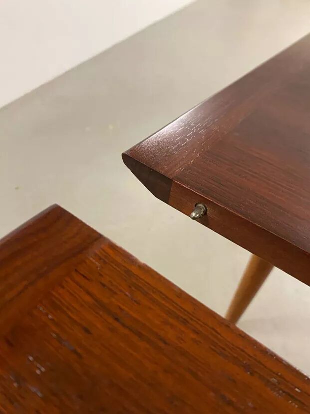 1960s Midcentury round rosewood dining table, Lübke
