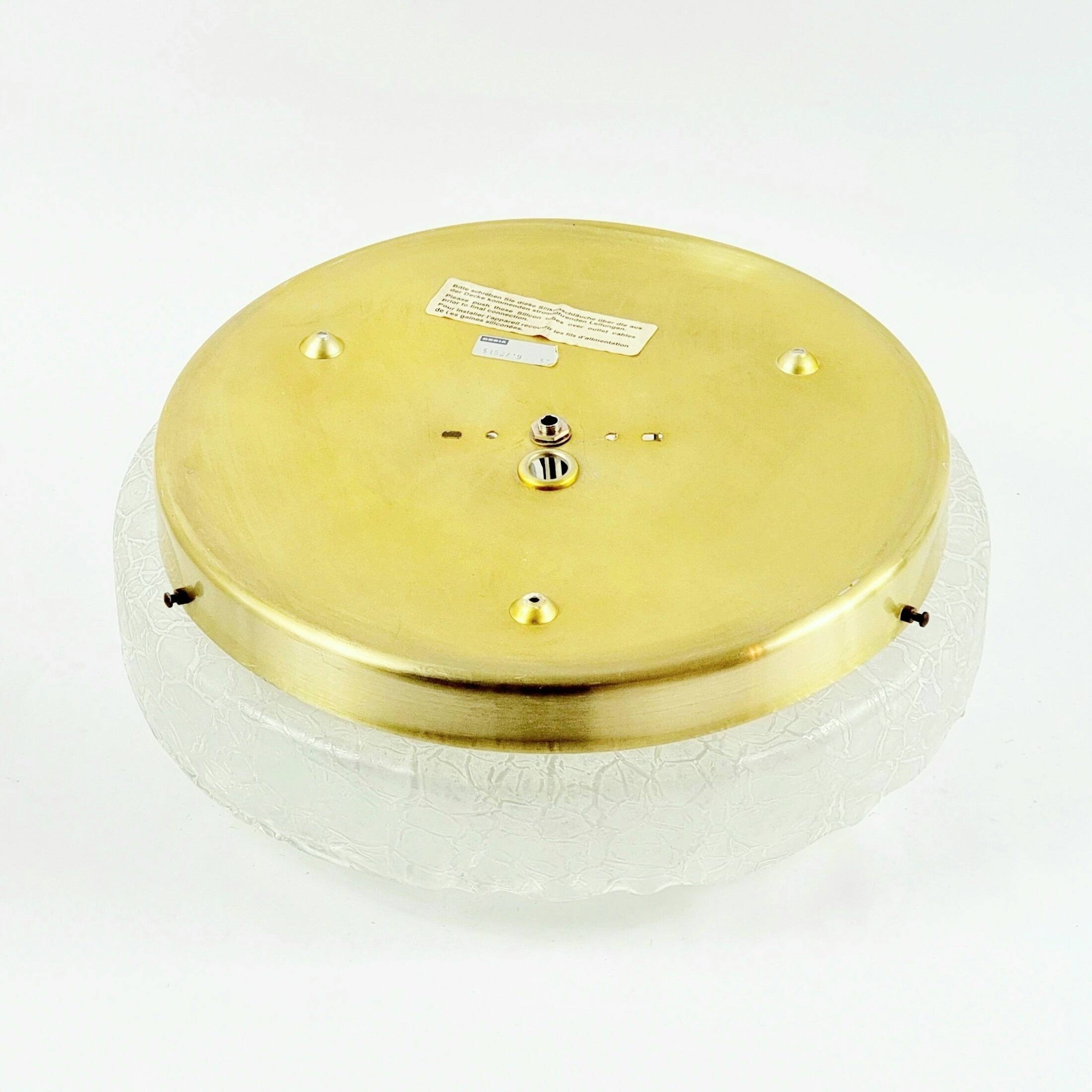 Grand plafonnier moderne en verre de Murano glacé, style Mid-Century Modern, de la marque Doria, années 1960