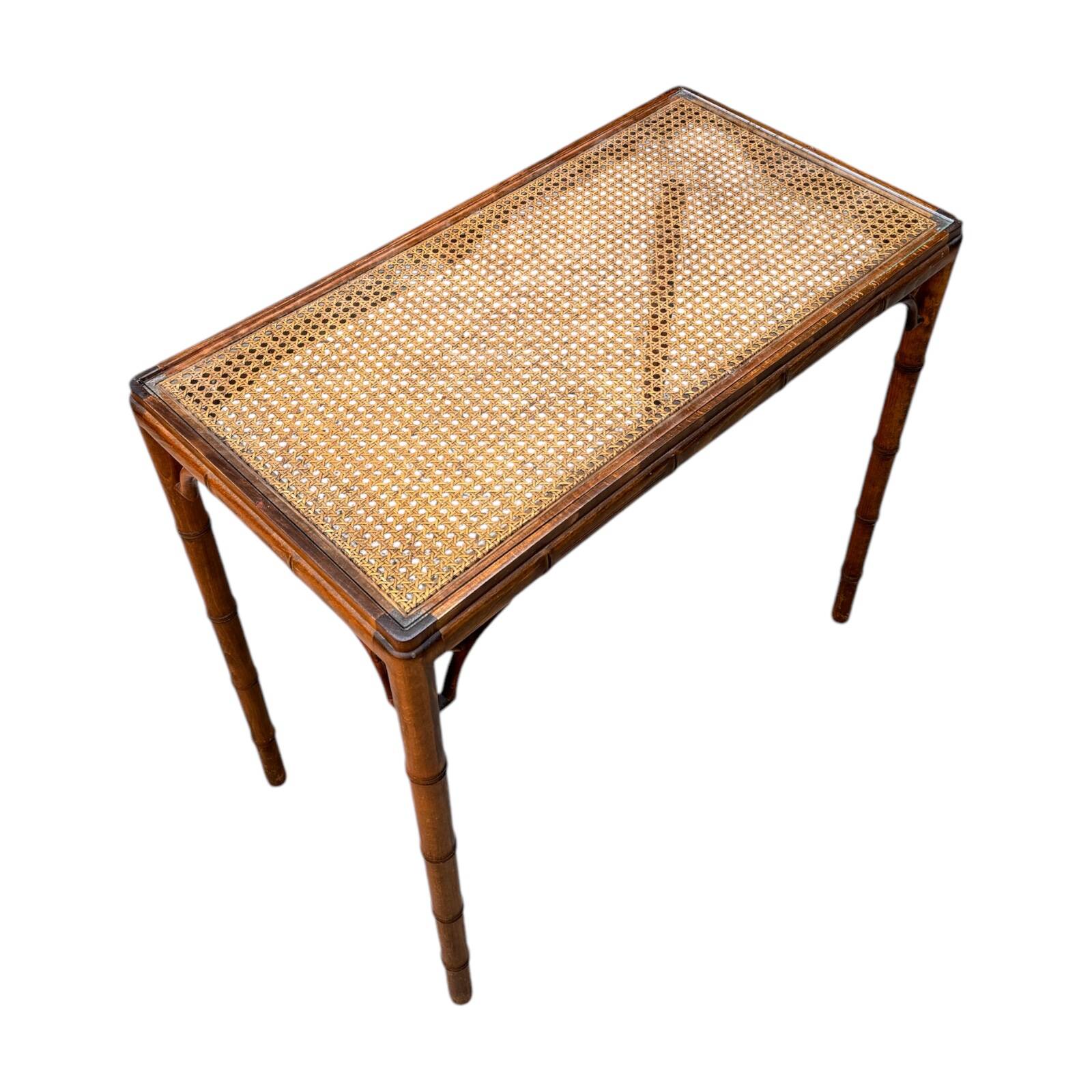 Console en faux bambou de style Chippendale