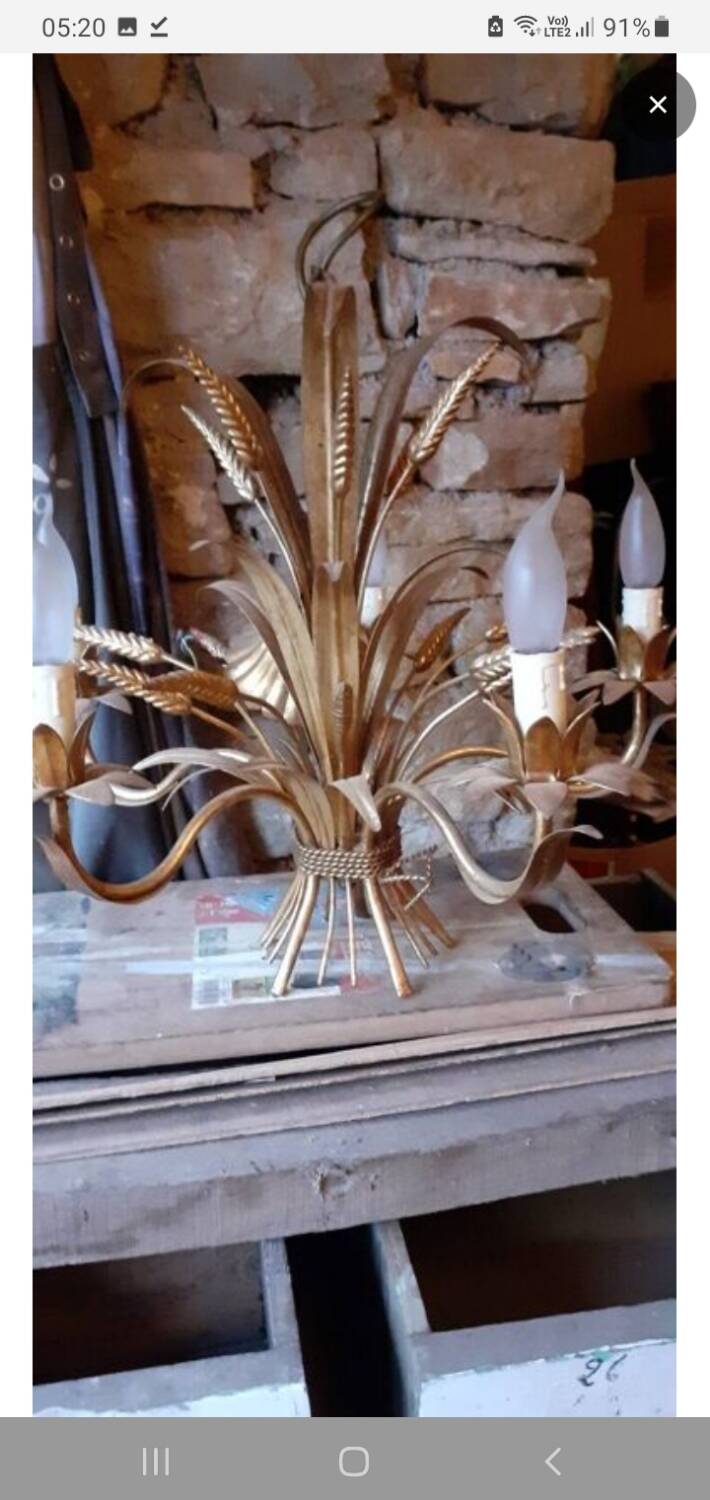 Golden Wheat Ear Chandelier