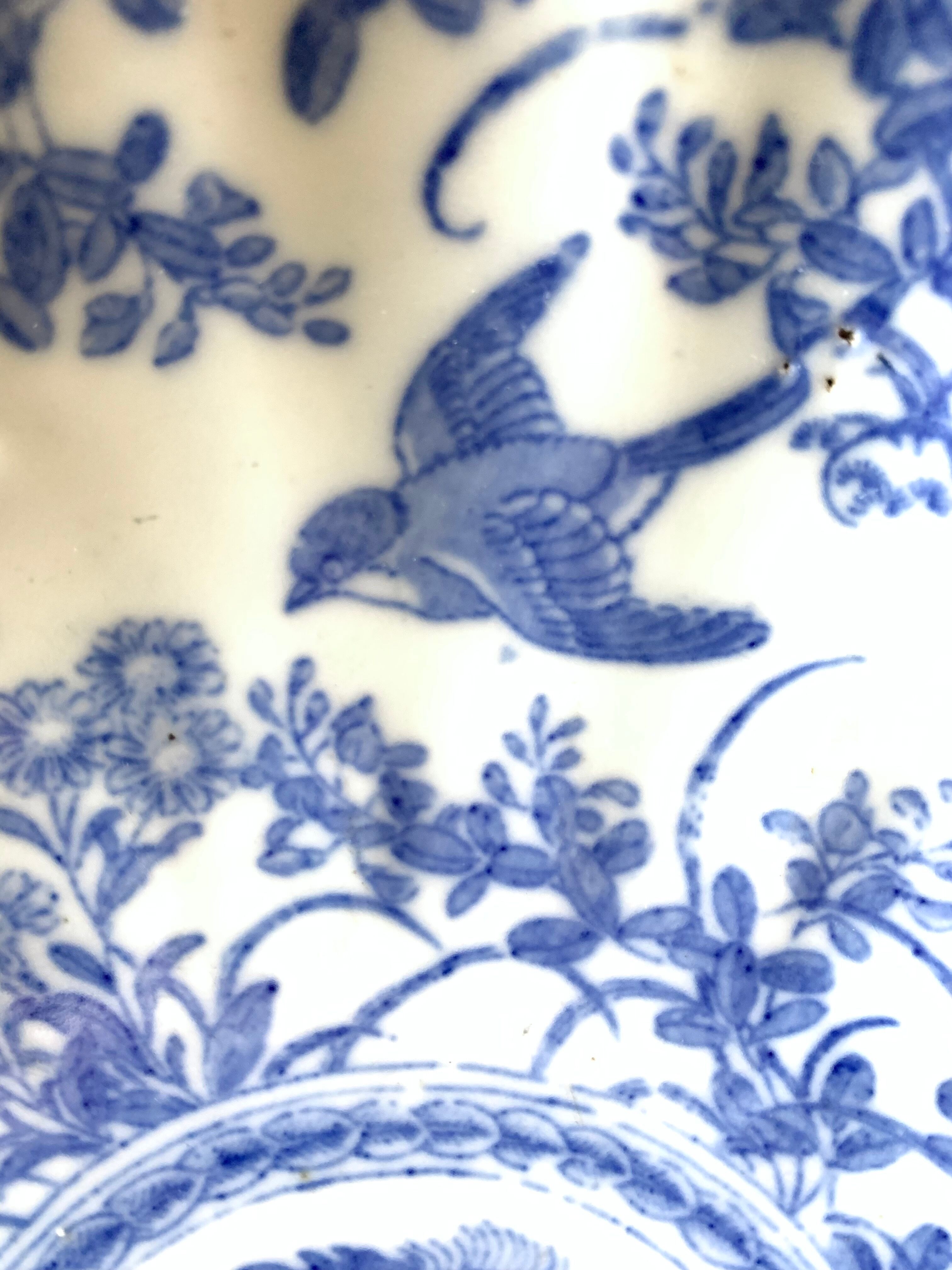 Chinese porcelain plate inspired by the blue family, late nineteenth early twentieth century
