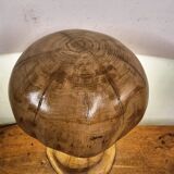 Hand-carved oak table lamp in the shape of a mushroom