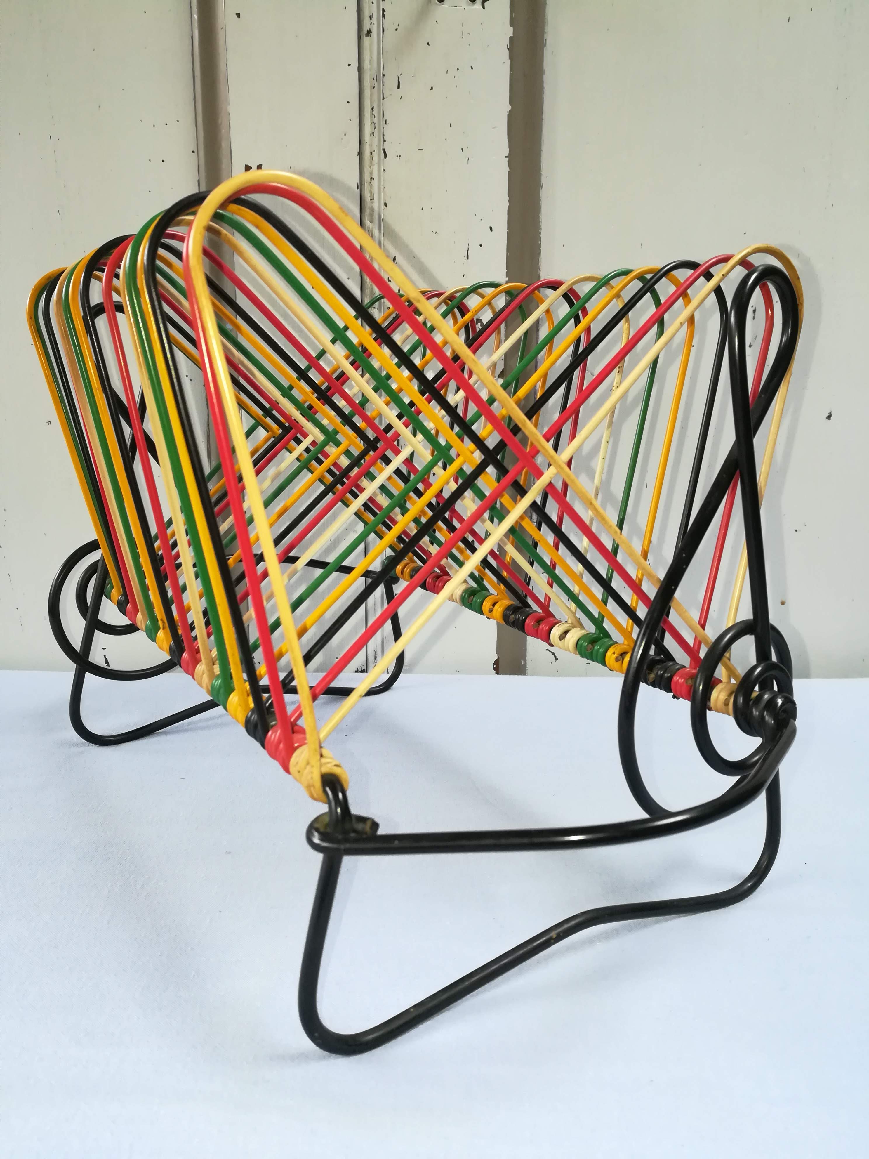 Porte disque/vinyle design 1950/1960 scoubidous