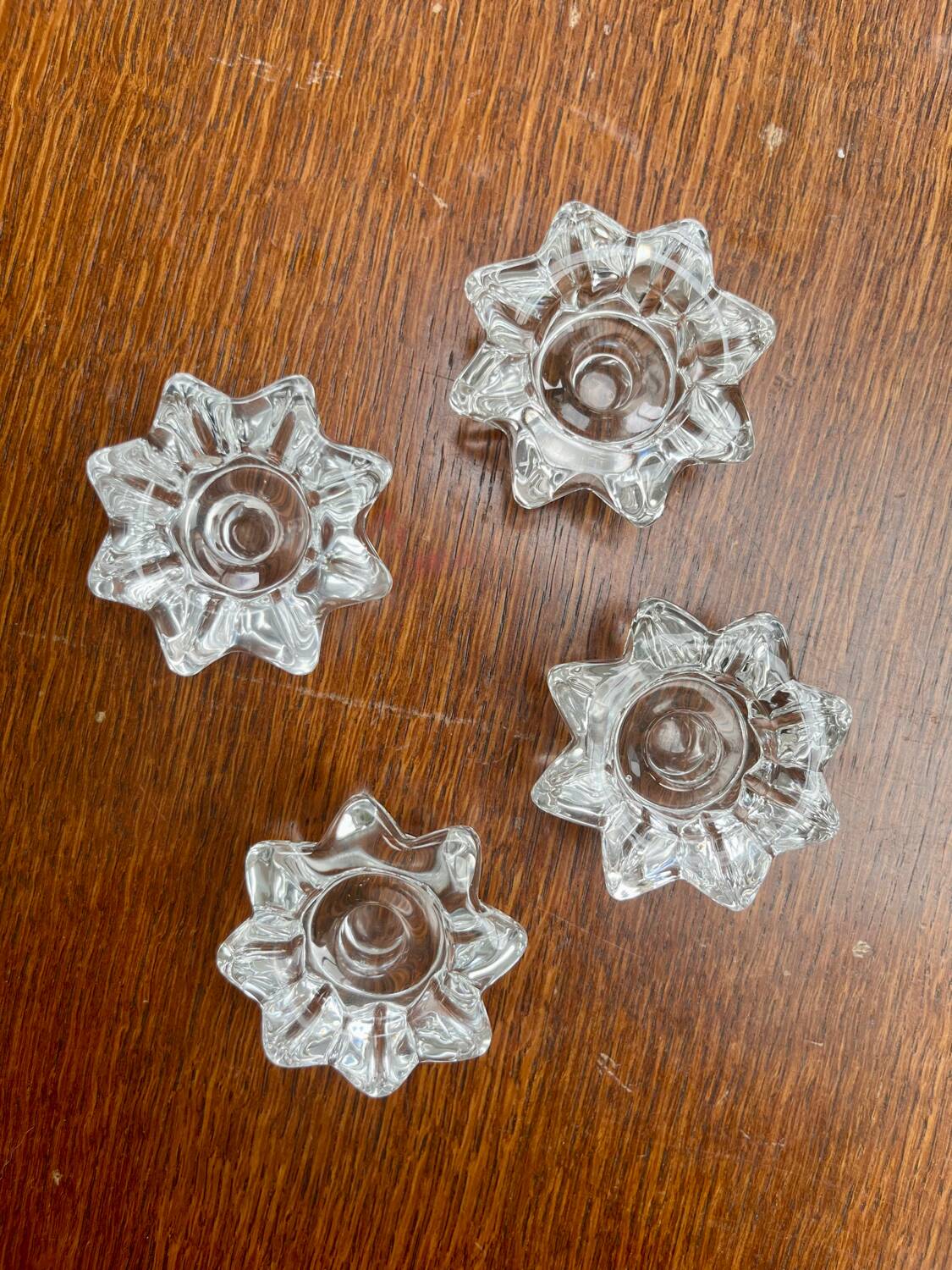 4 glass candle holders