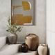 Ocher-taupe relief acrylic paint