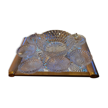 Cut Glass Dessert/Punch Bowls - Diamond Style