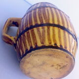 Country pitcher in ceramic yellow & brown stripes