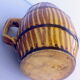 Country pitcher in ceramic yellow & brown stripes