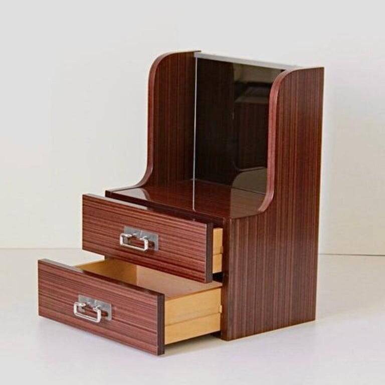 Vintage Italian Mid-Century Modern Wood Bedside Tables, 1970 circa