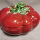 Soupière vintage + saucière en Trompe l'oeil , forme de Tomate majolica