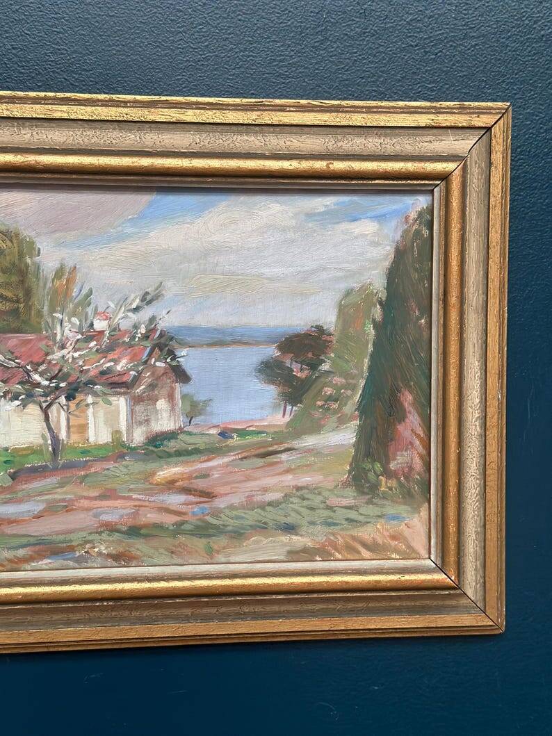 Swedish Oil On Panel "Landscape View" by S. Toqvist, Vintage & Framed 57×40cm