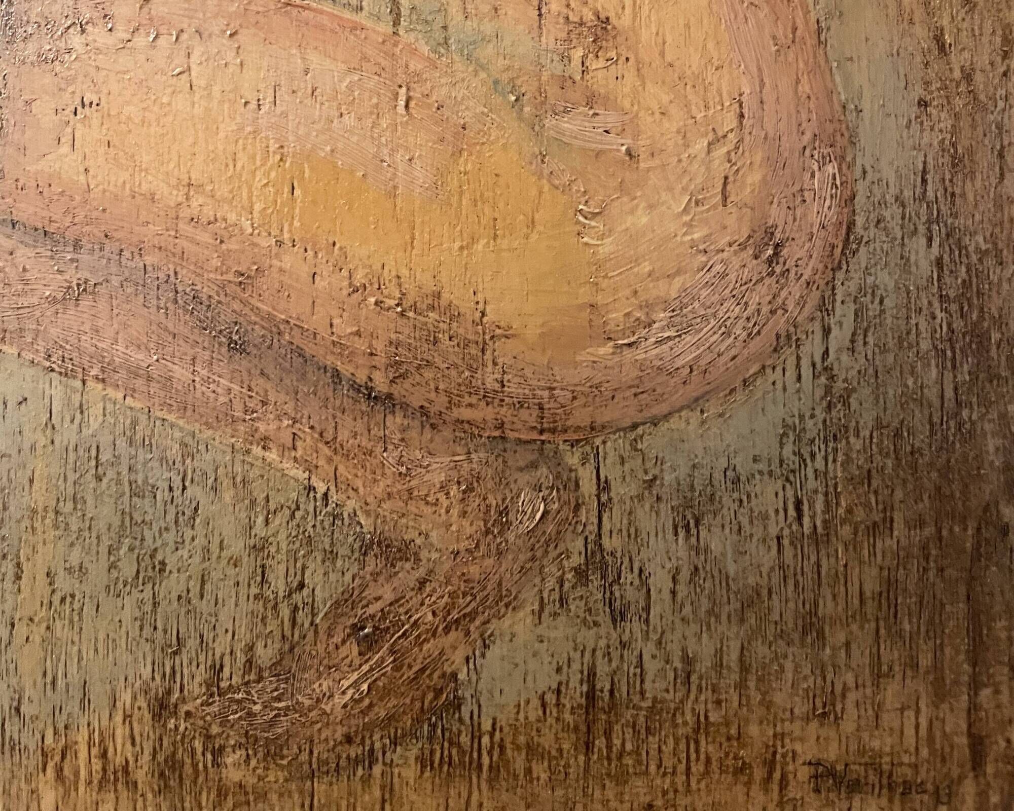 Painting signed oil on wood female portrait “belle époque”