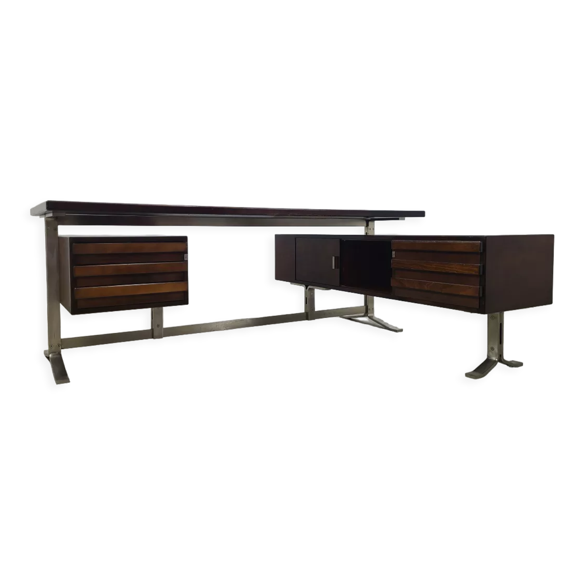 Design corner desk Gianni Moscatelli rosewood 70s vintage