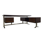 Bureau d'angle design Gianni Moscatelli en palissandre années 70 vintage
