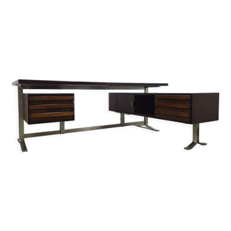 Design corner desk Gianni Moscatelli rosewood 70s vintage