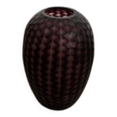 Vase en verre soufflé à la bouche et gravé