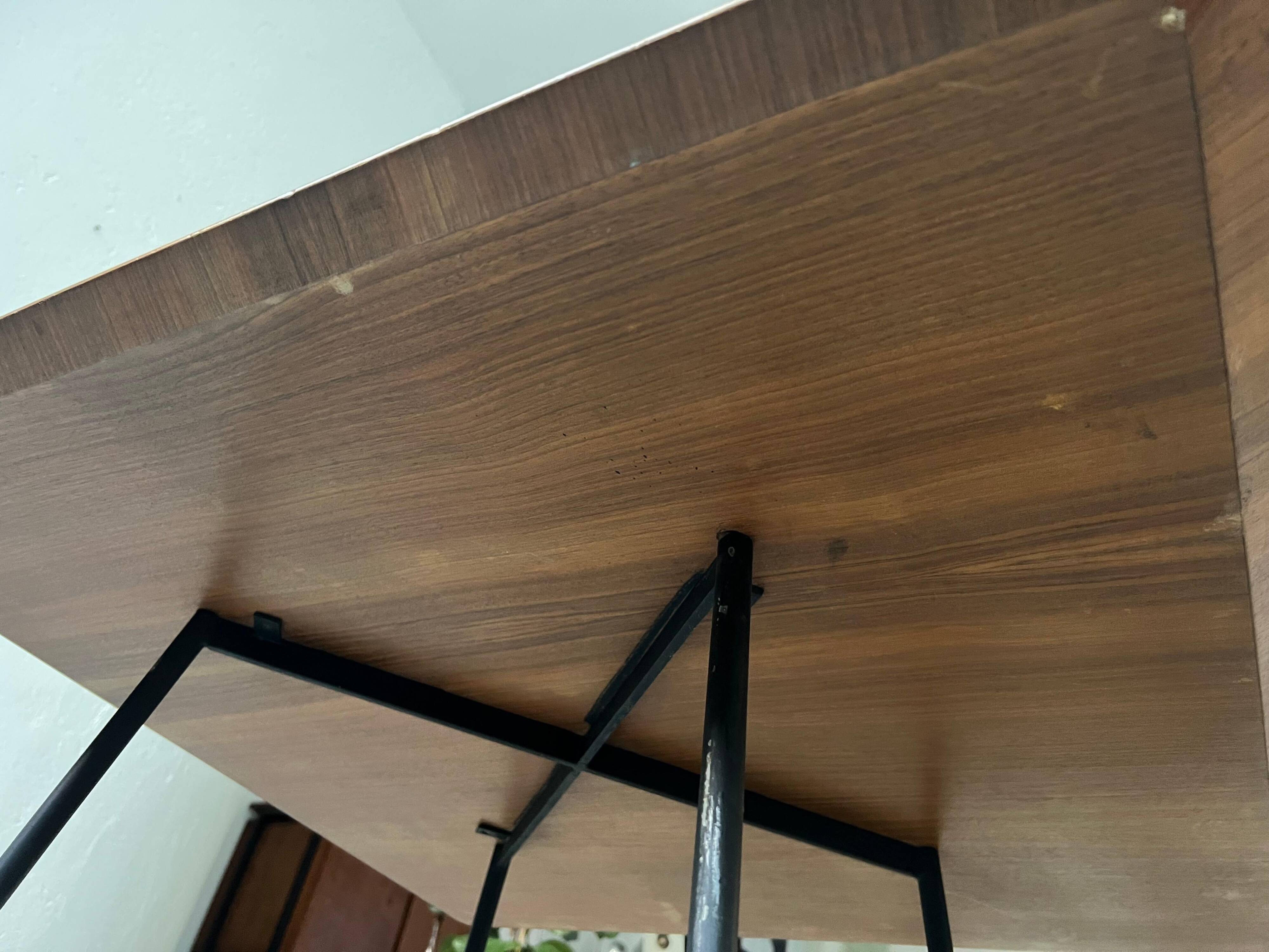 Table basse en bois et métal/laiton par Ico Parisi pour Cassina 1957