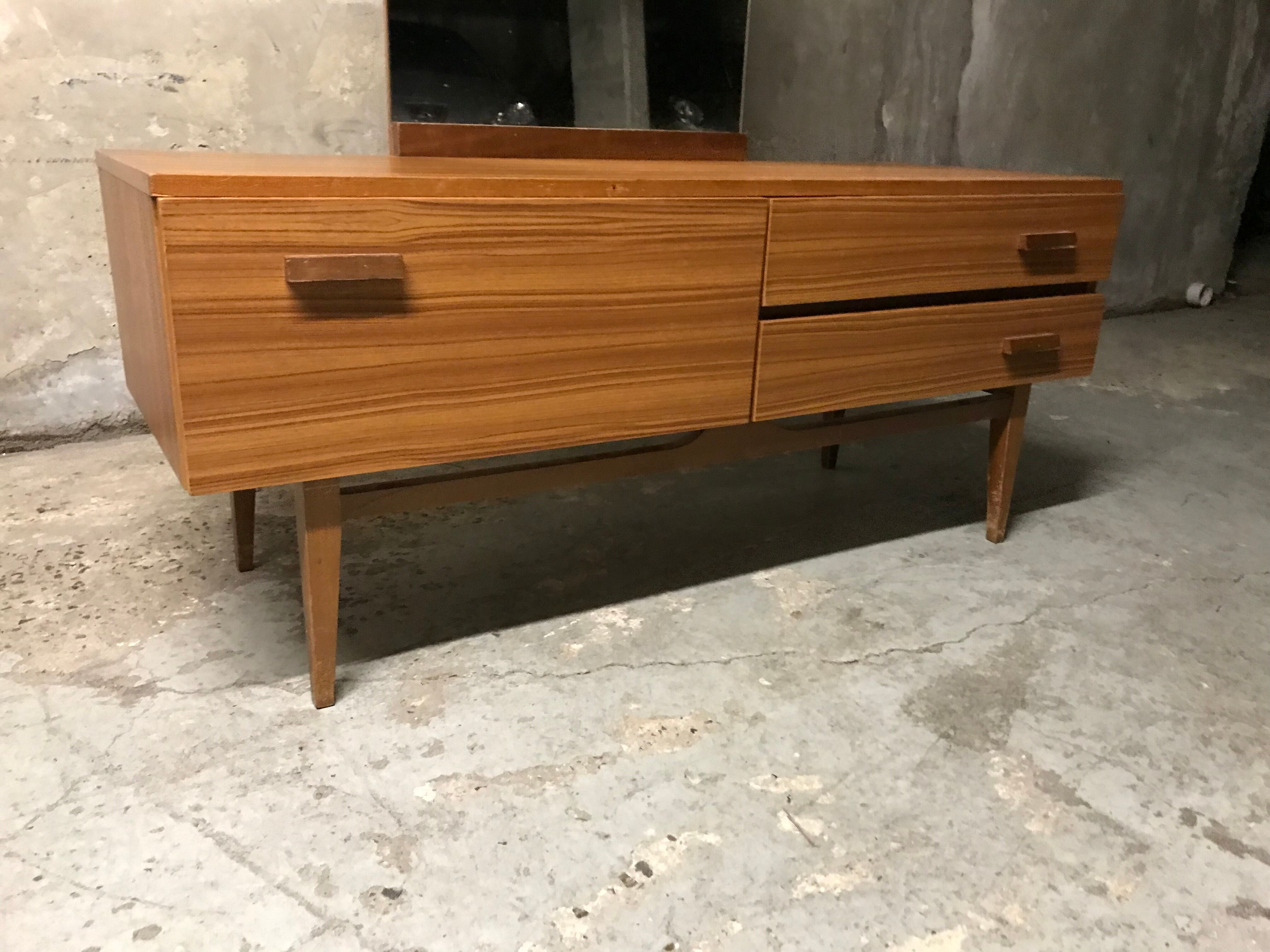 Dressing table with mirror, vintage 1970