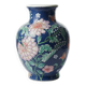 Large baluster vase in Chinese porcelain with vintage floral decoration from the 1970s-80s.
