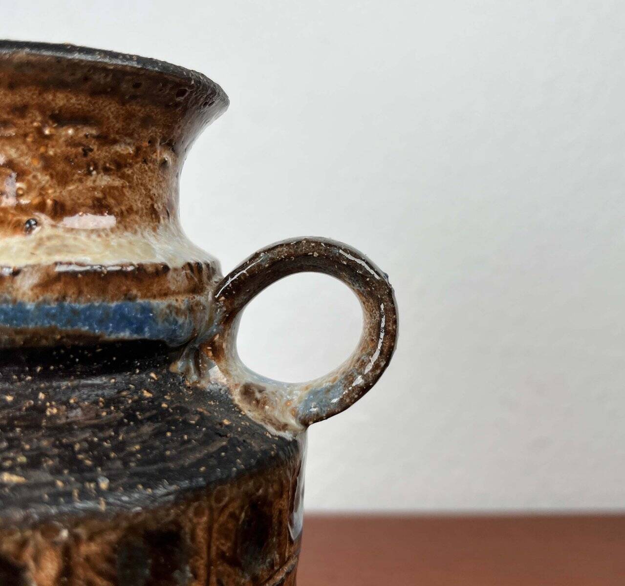 Ceramic vase from the Danish modern mid-century studio, 1960s.