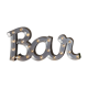 Ancient Light Sign in aluminium lettering forming the word "BAR"