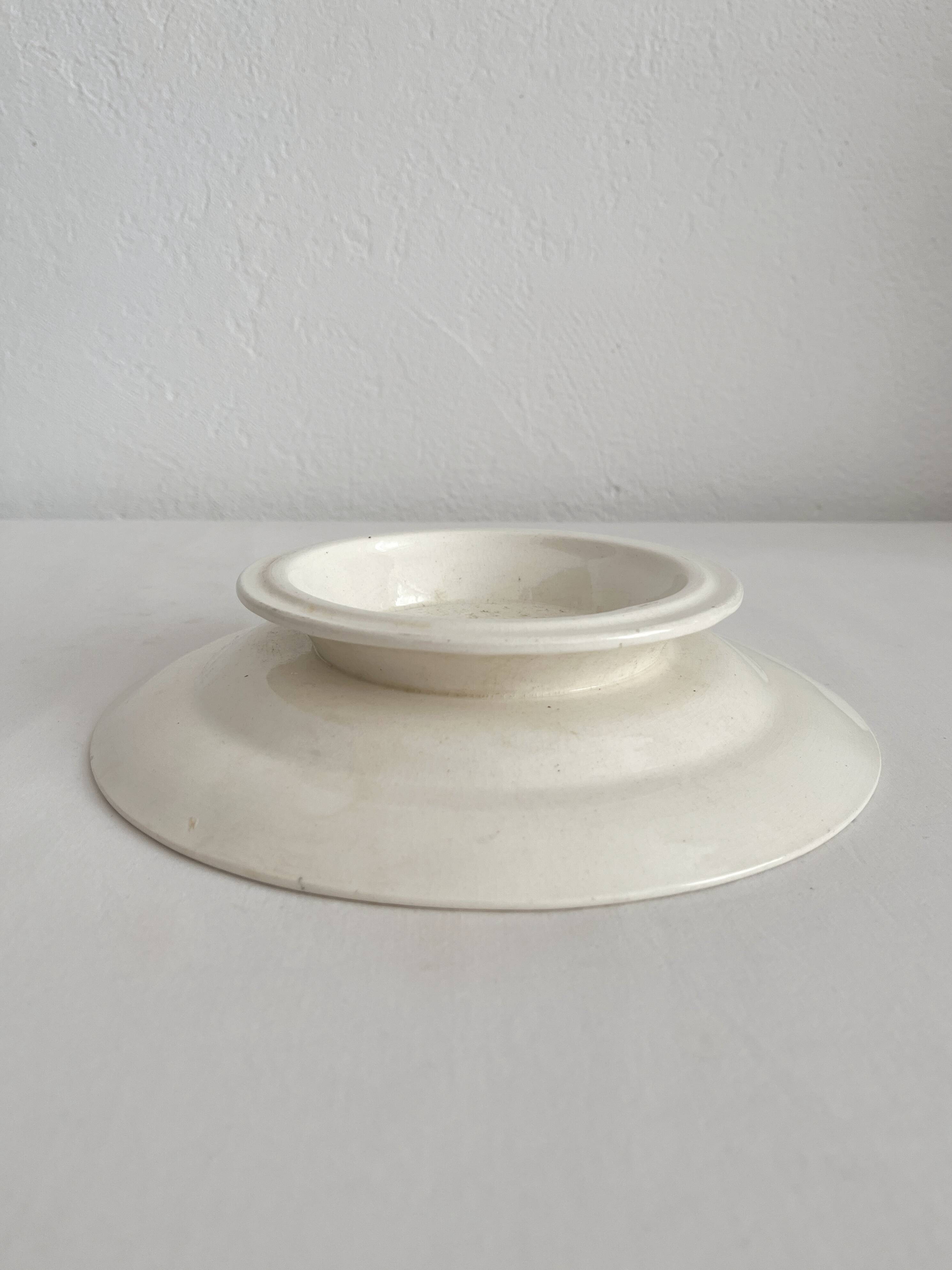 Low ironstone compote dish "Yvonne" Longchamp earthenware