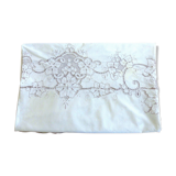 Old rectangular tablecloth hand embroidered