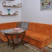 Orange corduroy Modular sofa from the 70's, 4 pieces