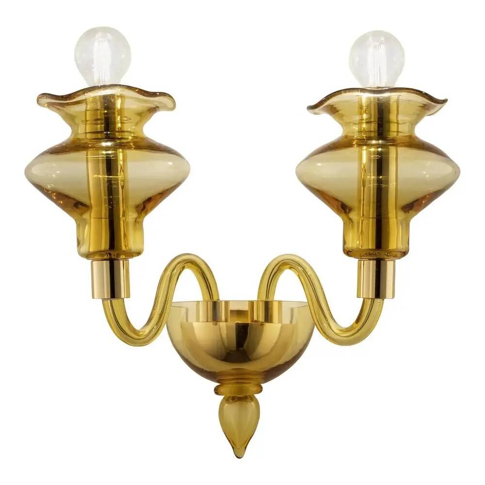 Amber Murano Glass Sconce with Linear Design by Simoeng for Simoeng